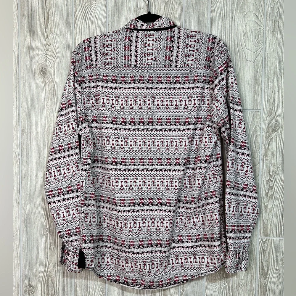 Tranquility Mayhem Mens Roll Tab Long Sleeve Graphic Button Down Shirt SZ M - Picture 9 of 16